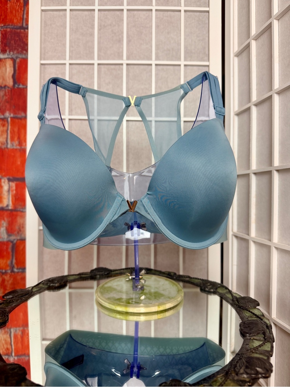 Victoria's Secret Teal Blue Smooth T-Shirt Bra with Back Strap Detail
